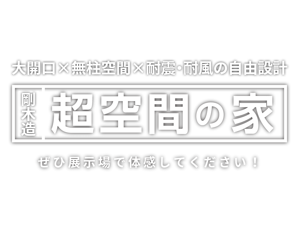 大開口×無柱空間×耐震・耐風の自由設計　剛木造　超空間の家